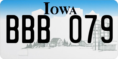 IA license plate BBB079