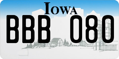 IA license plate BBB080