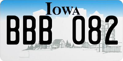 IA license plate BBB082