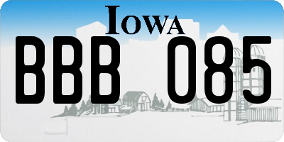 IA license plate BBB085