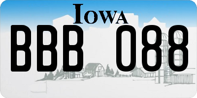 IA license plate BBB088