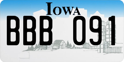 IA license plate BBB091