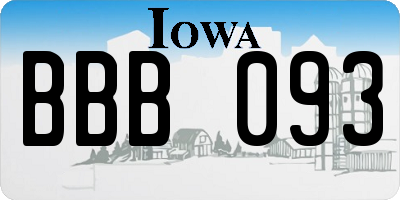 IA license plate BBB093