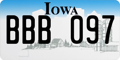 IA license plate BBB097