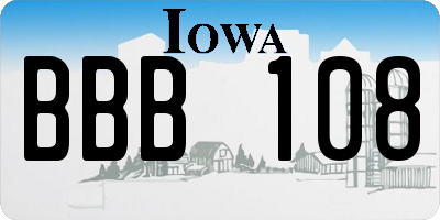 IA license plate BBB108