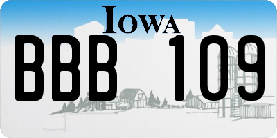 IA license plate BBB109