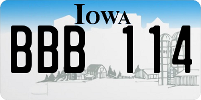 IA license plate BBB114
