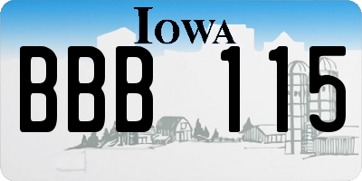 IA license plate BBB115