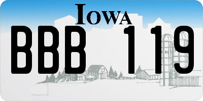 IA license plate BBB119