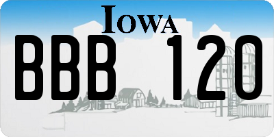IA license plate BBB120
