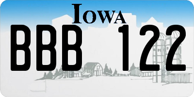 IA license plate BBB122