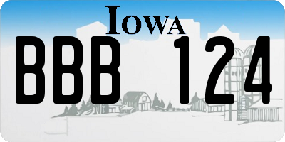 IA license plate BBB124