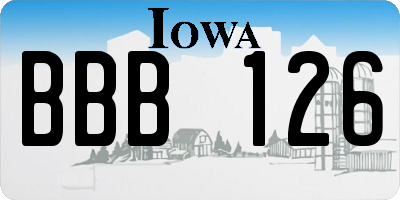 IA license plate BBB126