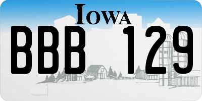 IA license plate BBB129