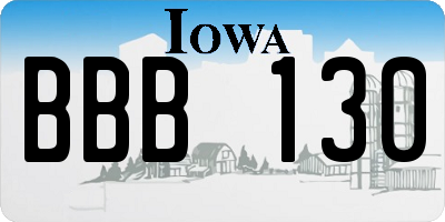 IA license plate BBB130