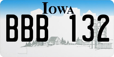 IA license plate BBB132