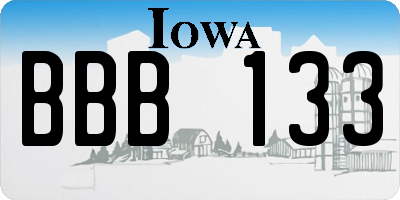 IA license plate BBB133