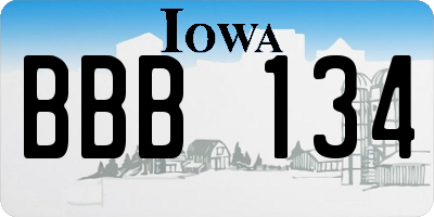 IA license plate BBB134