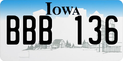 IA license plate BBB136