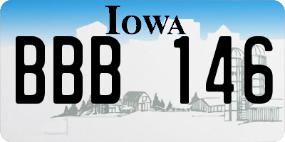 IA license plate BBB146