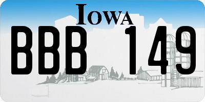 IA license plate BBB149