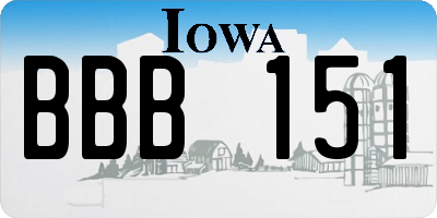 IA license plate BBB151