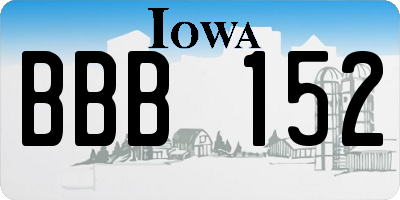 IA license plate BBB152