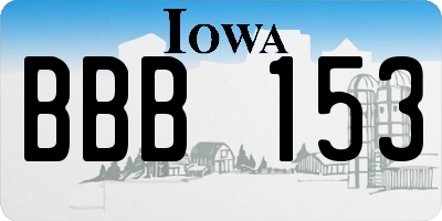 IA license plate BBB153