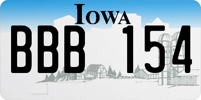 IA license plate BBB154
