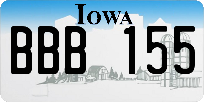 IA license plate BBB155