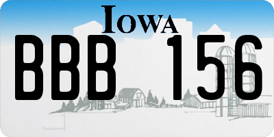IA license plate BBB156