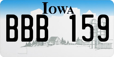 IA license plate BBB159