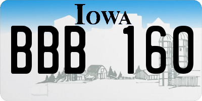 IA license plate BBB160
