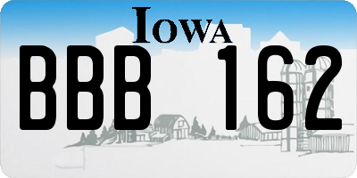 IA license plate BBB162