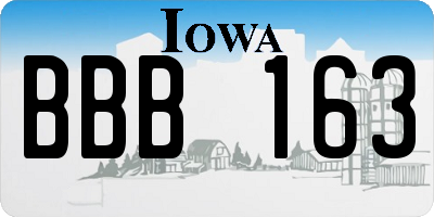 IA license plate BBB163