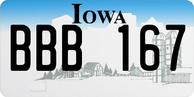 IA license plate BBB167