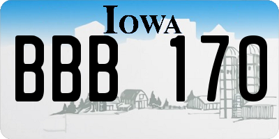 IA license plate BBB170