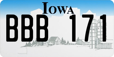 IA license plate BBB171