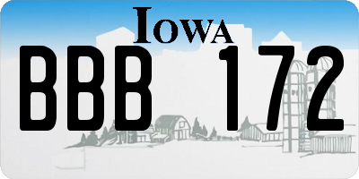 IA license plate BBB172