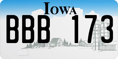 IA license plate BBB173