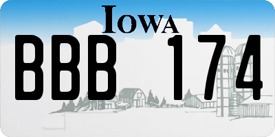 IA license plate BBB174