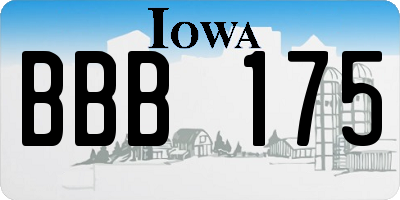 IA license plate BBB175