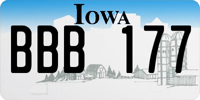 IA license plate BBB177