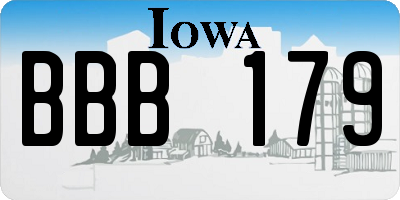 IA license plate BBB179