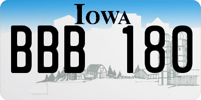 IA license plate BBB180