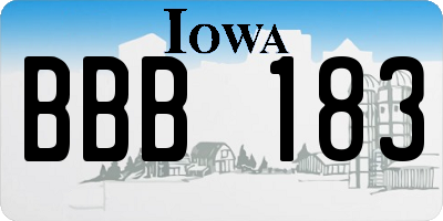IA license plate BBB183