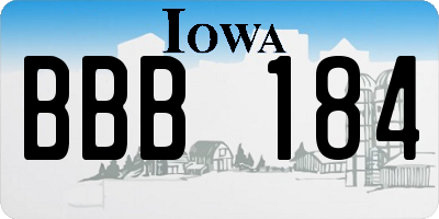 IA license plate BBB184