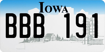 IA license plate BBB191