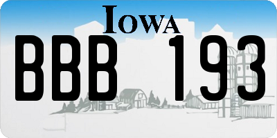 IA license plate BBB193