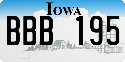 IA license plate BBB195